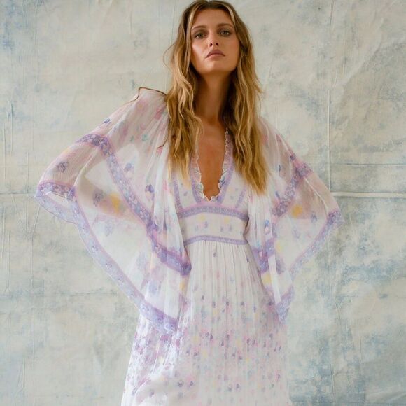 FILLYBOO Angel Maxi Dress In Flowerbomb Iris (size XS) NWT - Picture 1 of 13